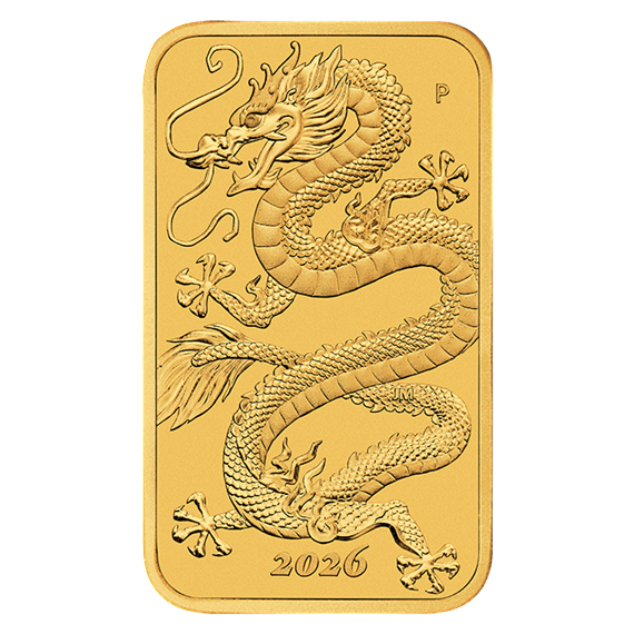 Moneda de Oro Dragón Rectangular 2026 1 oz