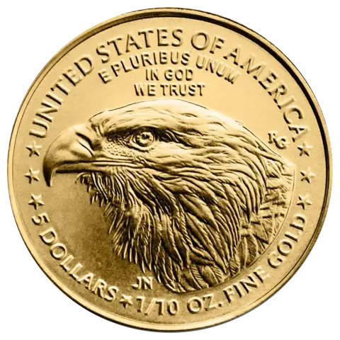 Moneda de Oro American Eagle 2025 1/10 oz reverse