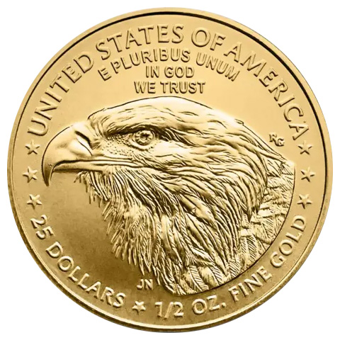 Moneda de Oro American Eagle 2025 1/2 oz reverse