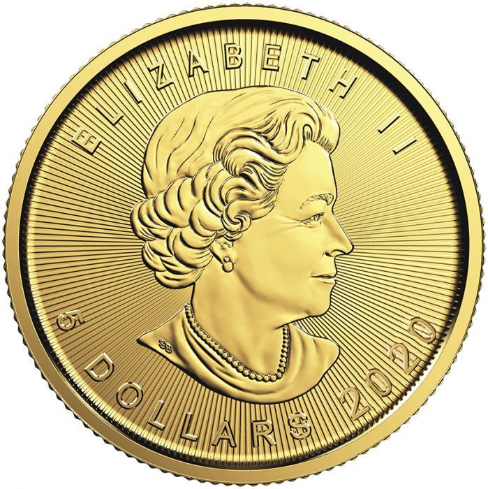 Moneda de Oro Maple Leaf 2020 1/10 oz reverse