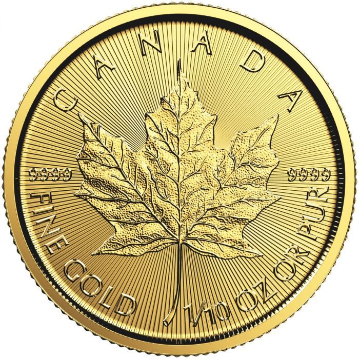 Moneda de Oro Maple Leaf 2020 1/10 oz