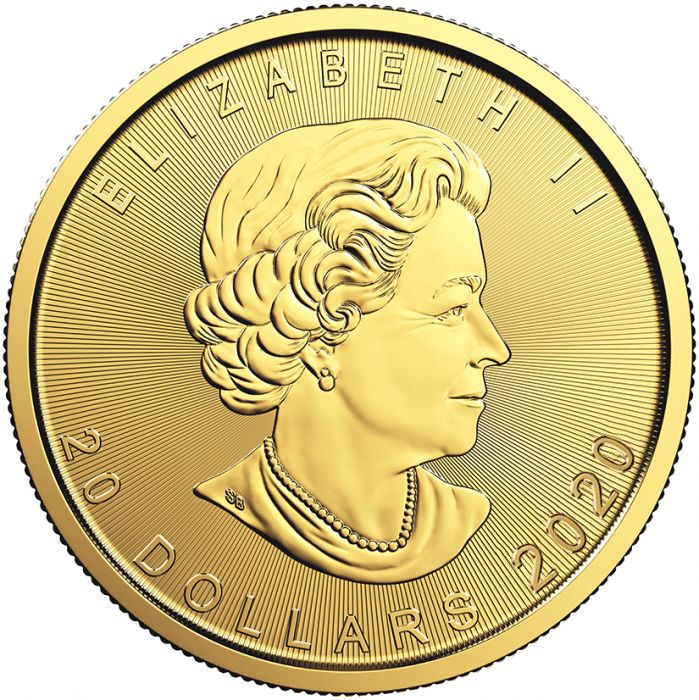 Moneda de Oro Maple Leaf 2020 1/2 oz reverse