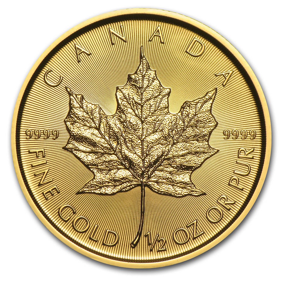 Moneda de Oro Maple Leaf 2021 1/2 oz