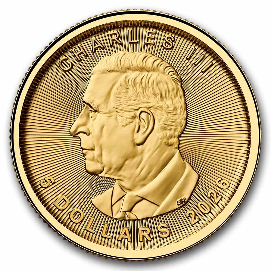 Moneda de Oro Maple Leaf 2026 1/10 oz reverse