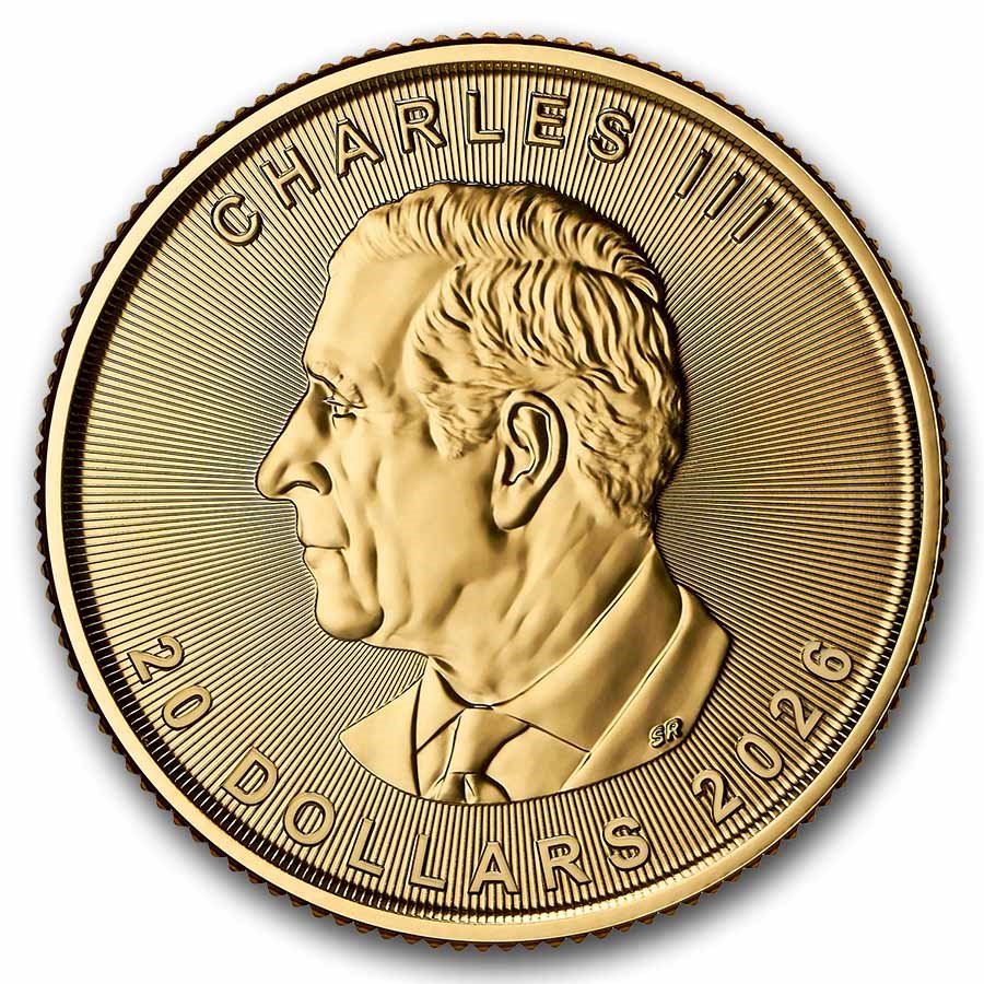 Moneda de Oro Maple Leaf 2026 1/2 oz reverse