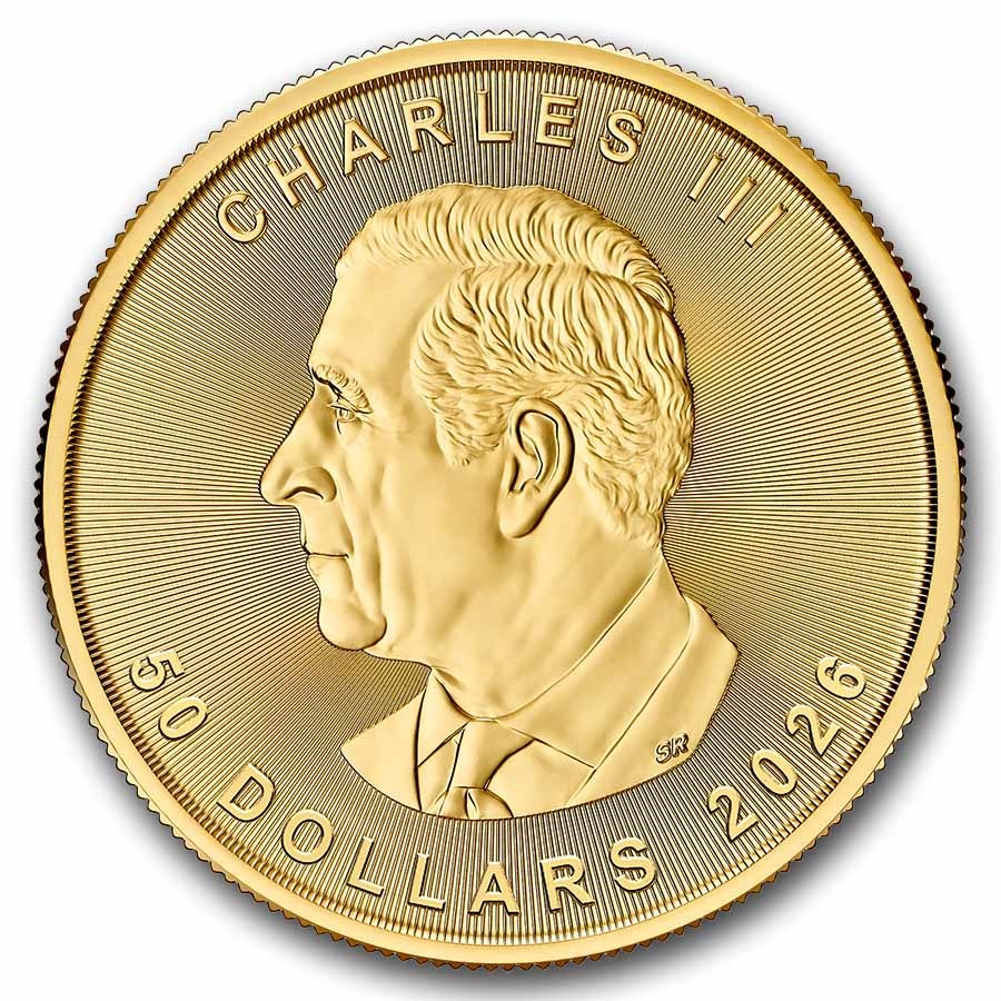 Moneda de Oro Maple Leaf  2026 1 oz reverse