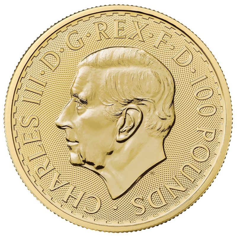 Moneda de Oro Britannia KCIII 2024 1 oz reverse