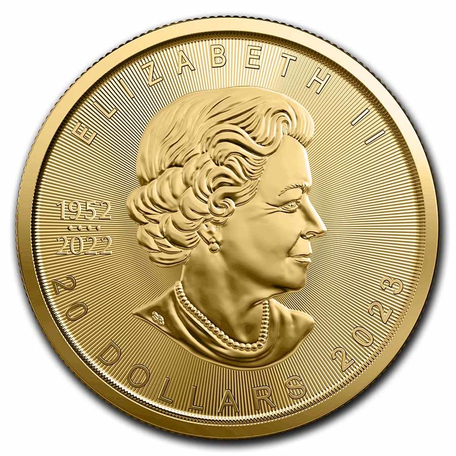 Moneda de Oro Maple Leaf 2023 1/2 oz reverse