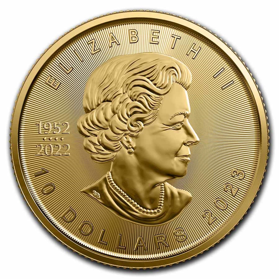 Moneda de Oro Maple Leaf 2023 1/4 oz reverse
