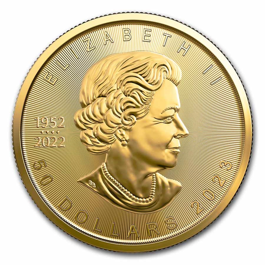 Moneda de Oro Maple Leaf 2023 1 oz reverse