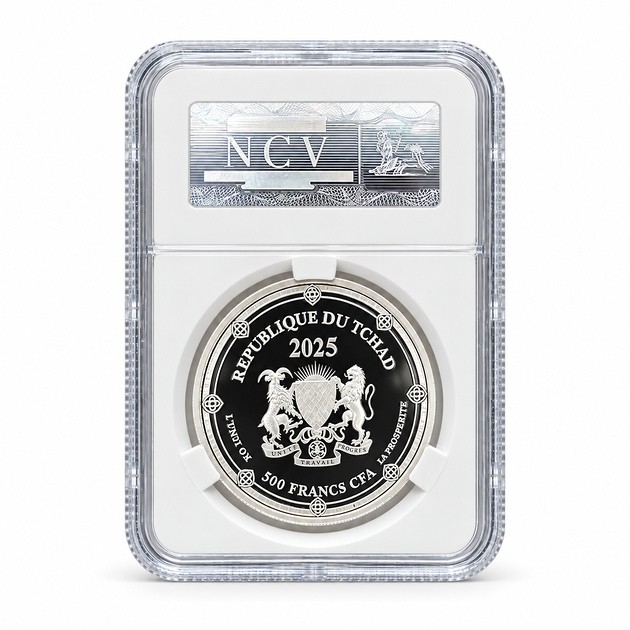 Moneda de Plata Colón NCV PF70 2025 1 oz reverso