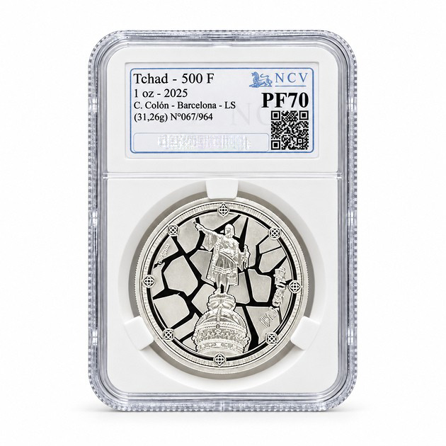 Moneda de Plata Colón NCV PF70 2025 1 oz