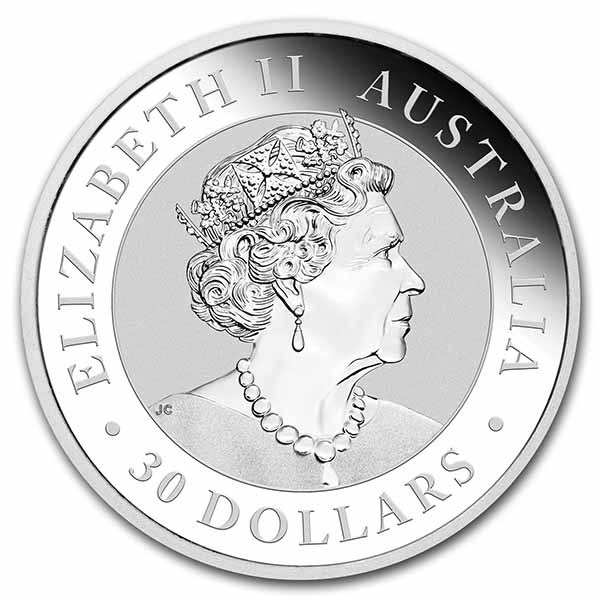 Moneda de Plata Kookaburra 2022 1 kg reverse
