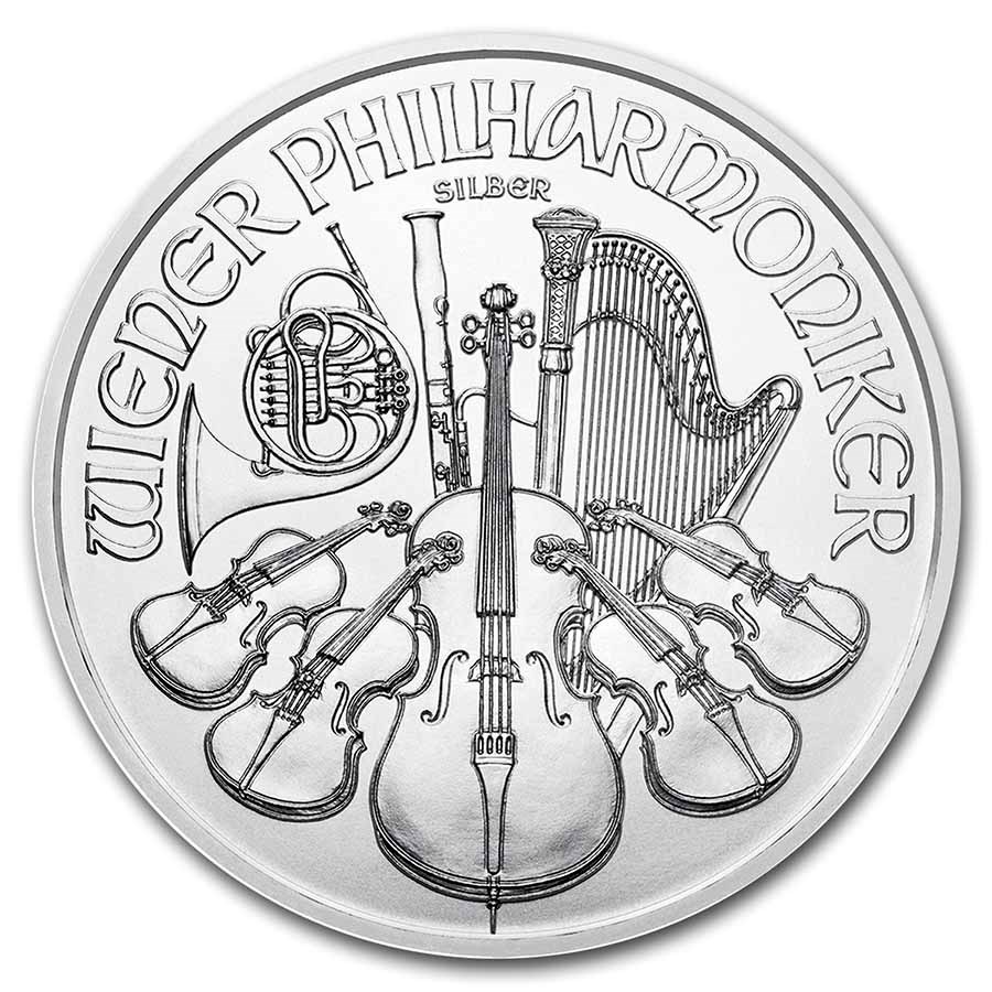 Moneda de Plata Filarmónica 2022 1 oz reverse