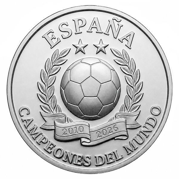Moneda de Plata Bicampeones del Mundo 2026 1 oz