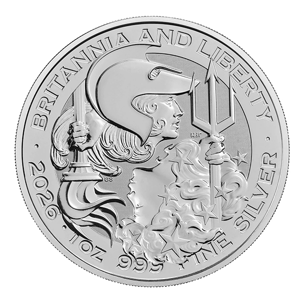Moneda de Plata Britannia and Liberty 2026 1 oz