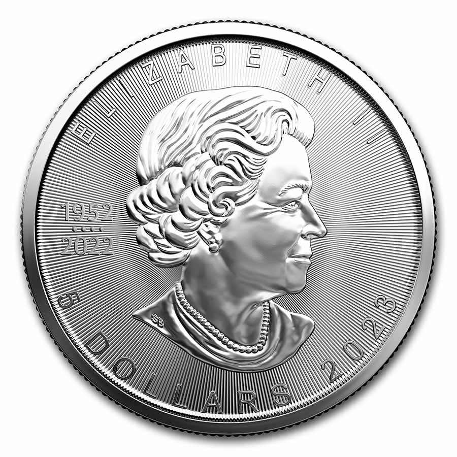 Moneda de Plata Maple Leaf 2023 1 oz reverse