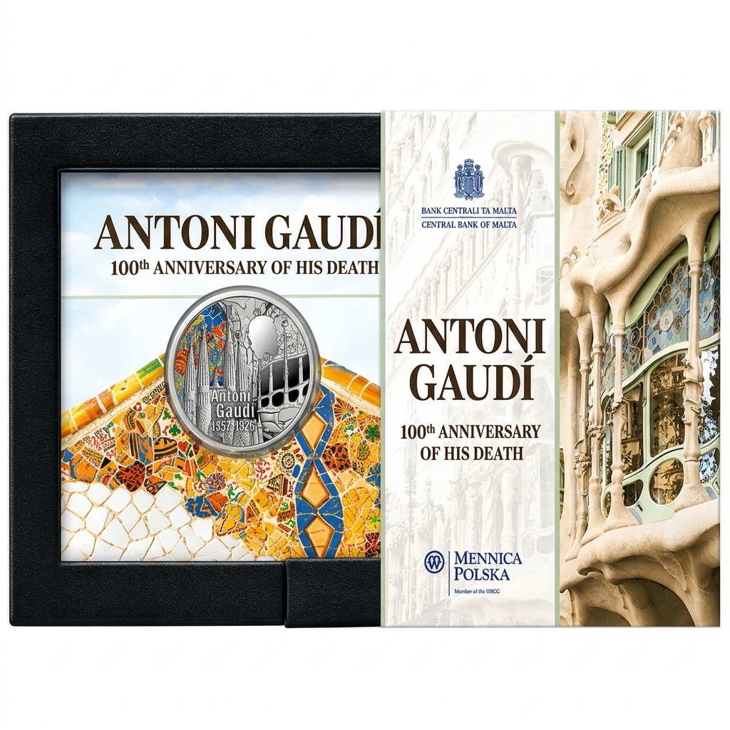 Moneda de Plata Centenario de la muerte Antoni Gaudi 2026 1 oz caja