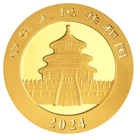 Moneda de Oro Panda 2024 30 g reverse