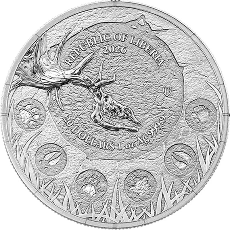 Moneda de Plata Ciervo Gigante 2026 1 oz reverso