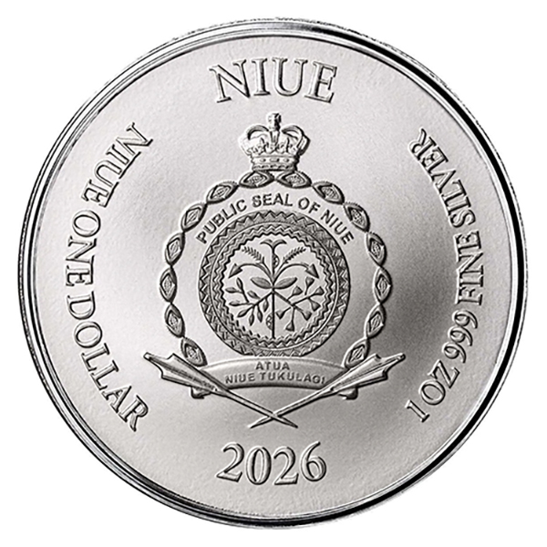 Moneda de Plata Dama de la Justicia 2026 1 oz reverse