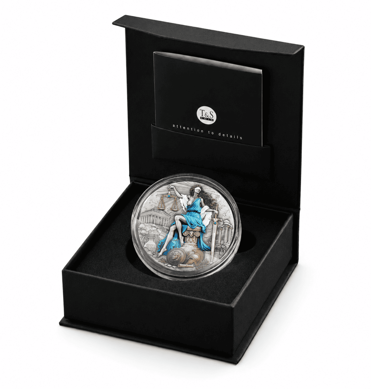 Moneda de Plata Diosa Themis 2026 2 oz caja