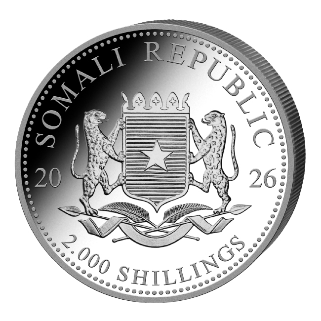 Moneda de Plata Elefante de Somalia 2026 1 kg reverse