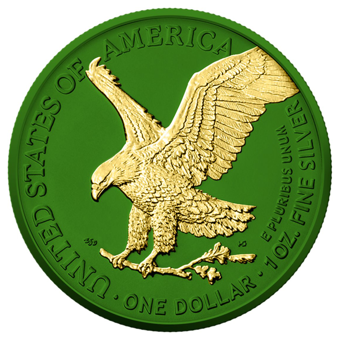 Moneda de Plata American Eagle -Space Metal IV Green- 2023 1 oz reverse