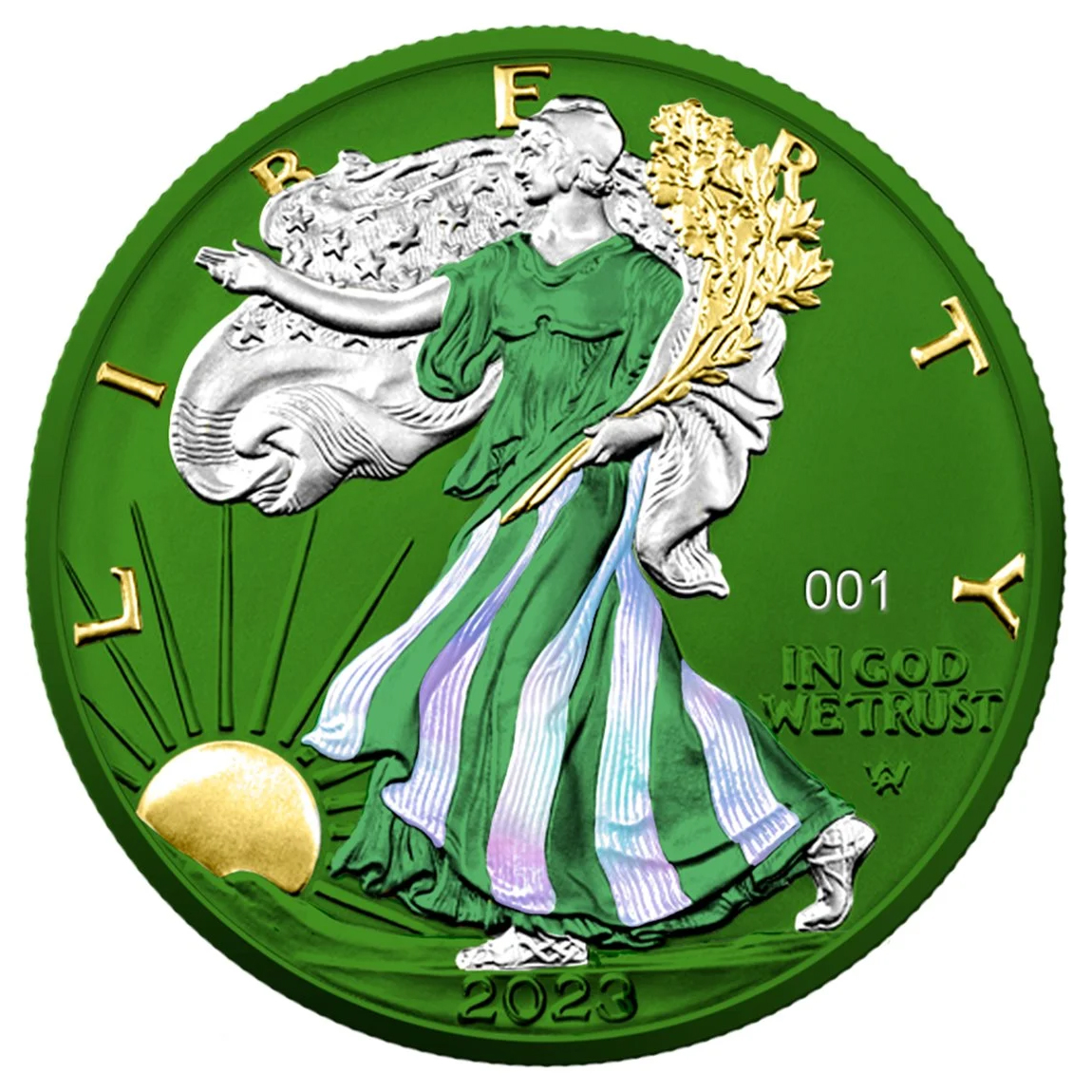 Moneda de Plata American Eagle -Space Metal IV Green- 2023 1 oz