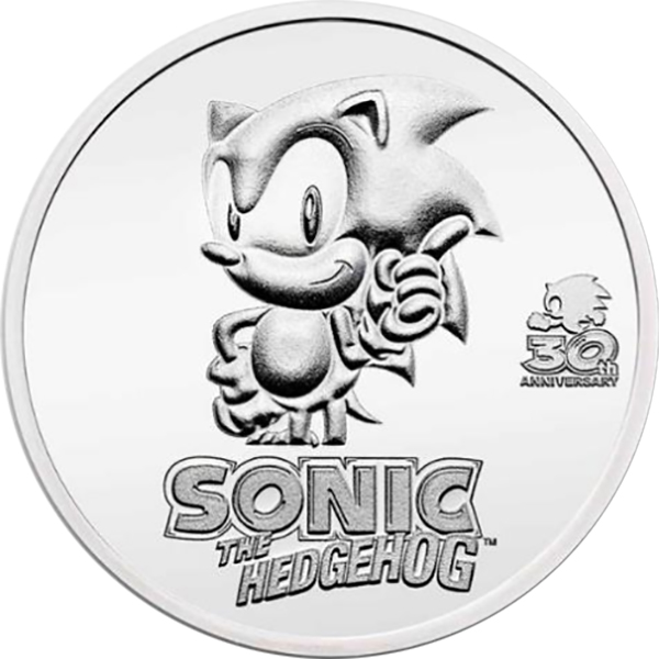 Moneda de Plata Hedgehog Sonic 30 aniversario 2021 1 oz
