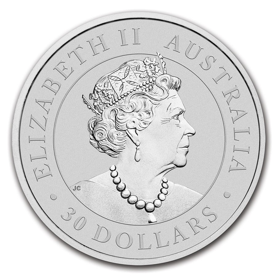 Moneda de Plata Kookaburra 2021 1 kg reverse