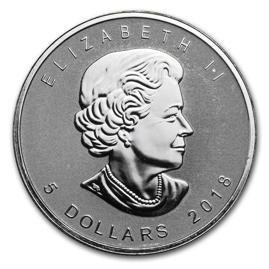 Moneda de Plata Maple Leaf Privy Mark Año del Perro  2018 1 oz reverse