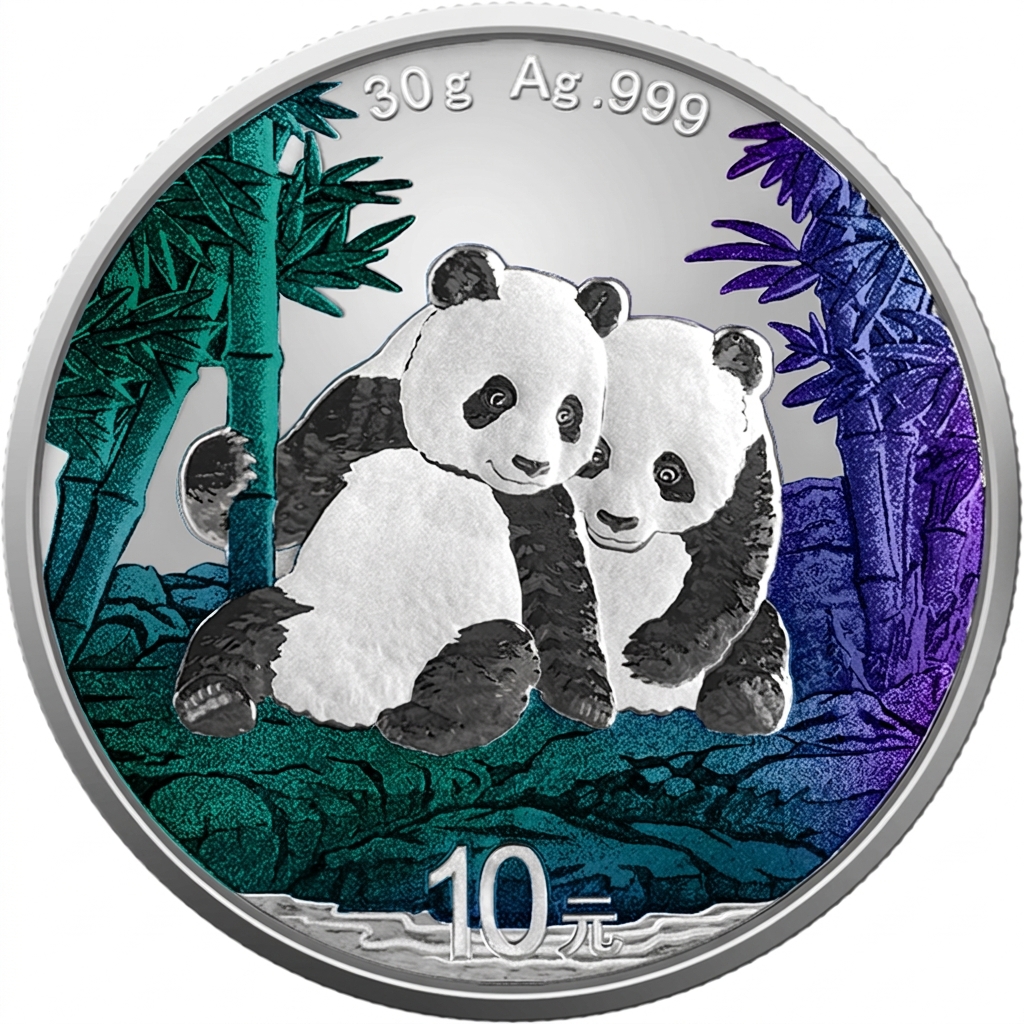 Moneda de Plata Panda - Efecto Camaleónico 2026 30 g
