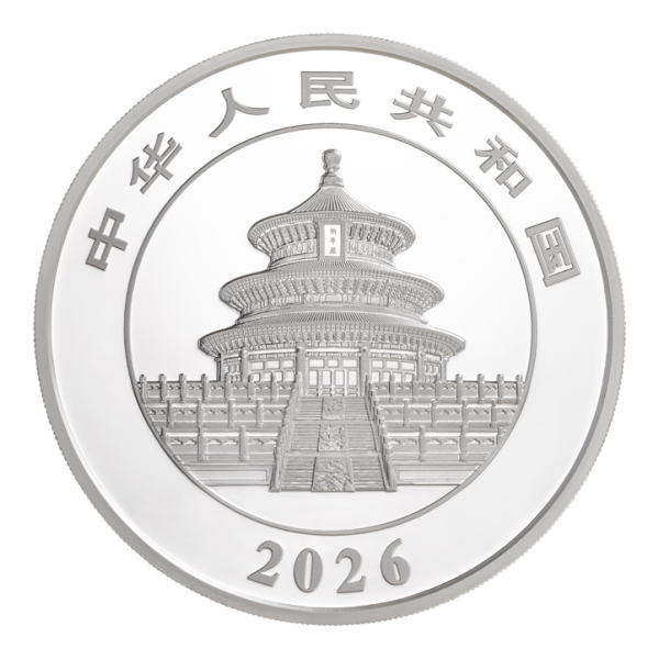Moneda de Plata Panda Proof 2026 150 g reverse