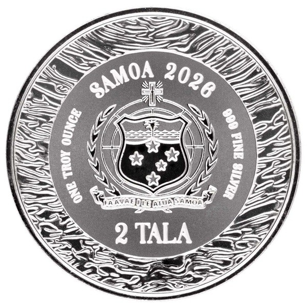 Moneda de Plata Sirena bajo el Mar 2026 1 oz reverso
