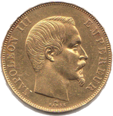 50 francos oro 1858