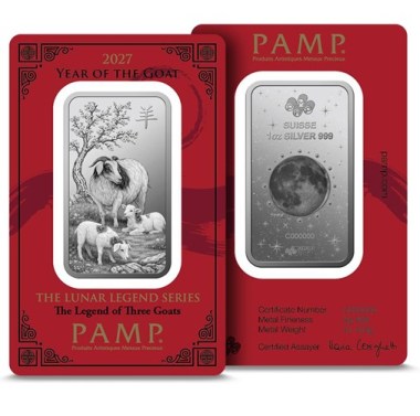 Lingote de Plata PAMP Año de la Cabra de 1oz