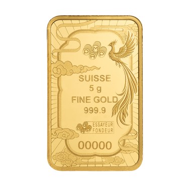 Lingote de Oro PAMP Fénix de la Suerte de 5g reverse