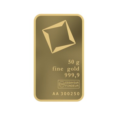 Lingote de Oro Valcambi de 50g 2