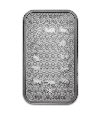 Lingote de Plata Año de la Cabra de 1oz reverse