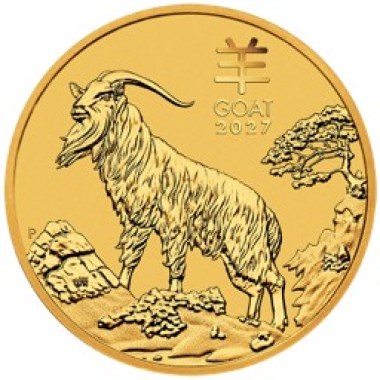 Moneda de Oro Año de la Cabra de Australia 2027 1/20 oz