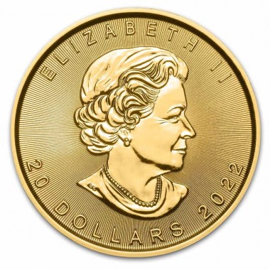 Moneda de Oro Maple Leaf 2022 1/2 oz reverse