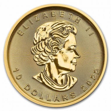 Moneda de Oro Maple Leaf 2022 1/4 oz reverse