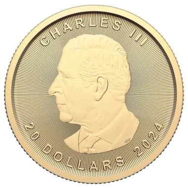 Moneda de Oro Maple Leaf 2024 1/2 oz reverse