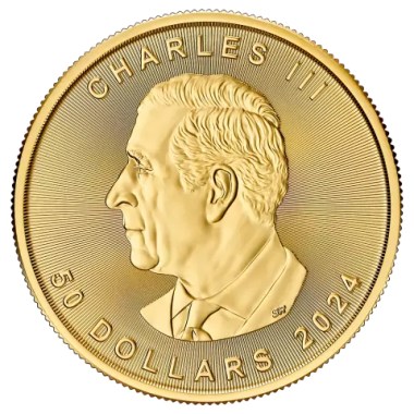 Moneda de Oro Maple Leaf 2024 1 oz reverse