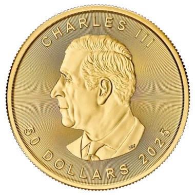 Moneda de Oro Maple Leaf 2025 1 oz reverse