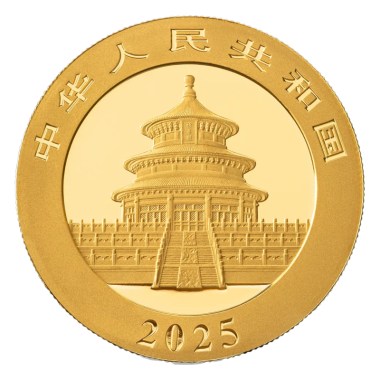 Moneda de Oro Panda 2025 30 g reverse