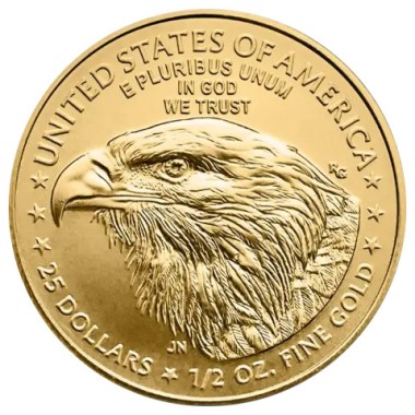 Moneda de Oro American Eagle 2025 1/2 oz reverse