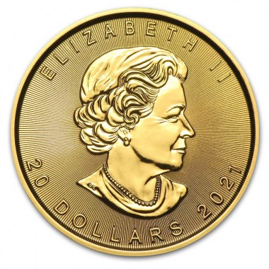 Moneda de Oro Maple Leaf 2021 1/2 oz reverse