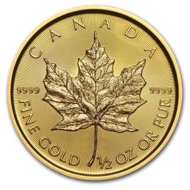 Moneda de Oro Maple Leaf 2021 1/2 oz